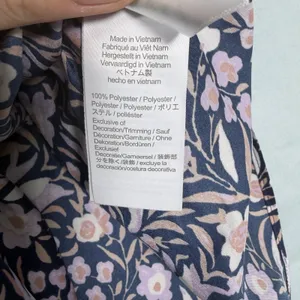 J Crew Dress Size-M Women Mini Dress Navy‎ Purple Smocked Waist Floral Fields thumbnail 8