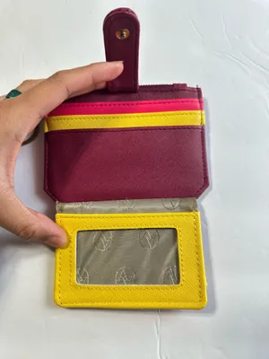 Adrienne Vittadini burgundy & pink keychain wallet thumbnail 2