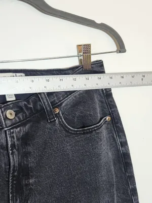 Abercrombie & Fitch Black The Baggy Low Rise Jeans Cut-off Hem Size 27/Size 4 thumbnail 5
