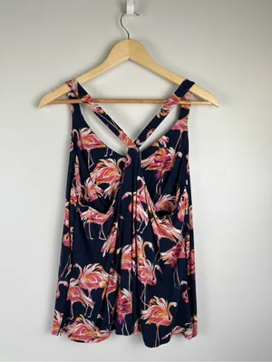 Soma Cool Nights Piped Racerback Pajama Tank Size Large Party Like a Flock Star thumbnail 3