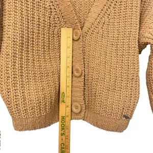 Hollister Junior‎ Open Knit Cropped Sweater Cardigan Brown Size XS 3 Buttons Y2K thumbnail 5