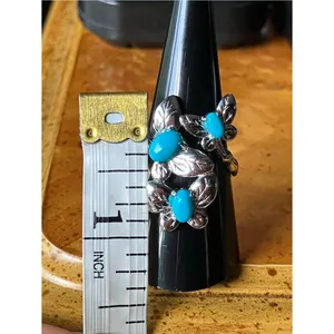 Genuine Sleeping Beauty Turquoise Butterfly Ring Size 9 thumbnail 6