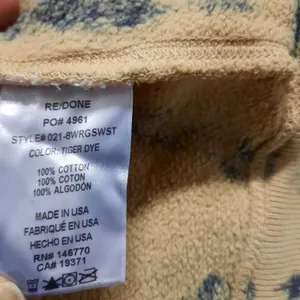 $265 NWT RE/DONE Womens Crewneck Sweatshirt Size Medium Sweater Tie Dye Grunge thumbnail 7