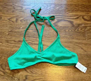 Green Aerie scoop halter bikini top thumbnail 1