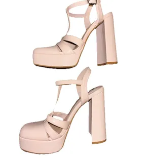 Gianni Bini Patent Platform Mary Janes Nude Pink Size 8 thumbnail 7