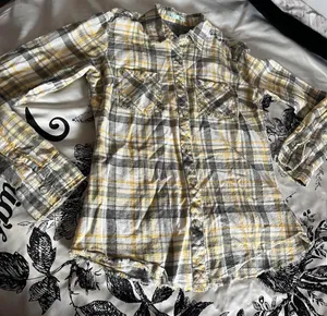 Maurices yellow plaid button-up shirt thumbnail 2