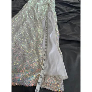 Windsor Y2K style Glam Iridescent Sequin One Shoulder Hoco formal Gown SzXS thumbnail 8