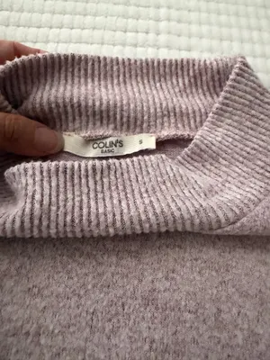 Women’s Lightweight Mock Neck Pullover Sweater - Dusty Pink Size S thumbnail 3