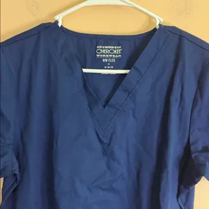 Cherokee Navy Blue V-Neck Medical Scrub Top thumbnail 5