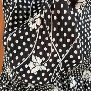 Serenade Polka Dot Floral Babydoll Top Pleated Blouse Sheer Boho Fairy Large thumbnail 14