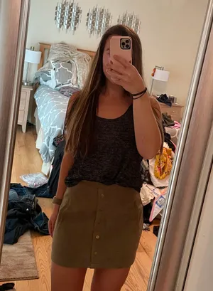 Suede Button Up Skirt thumbnail 5