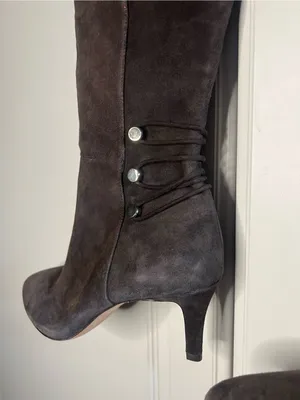 Y2K Antonio Melani Brown Suede Knee High Heeled Boots thumbnail 14