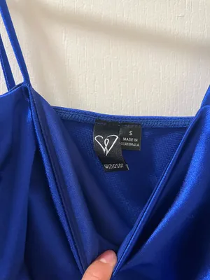 Windsor Blue satin mini dress thumbnail 6