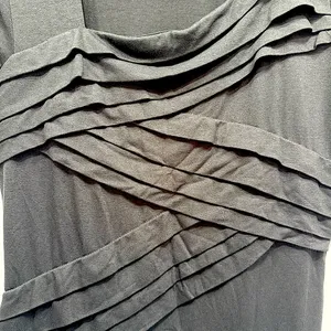 White House Black Market Black Top Crisscross Layered Asymmetric Neckline Size S thumbnail 9