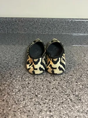 MIA Leopard Knit Pointed Toe Flats - Black & Tan thumbnail 5