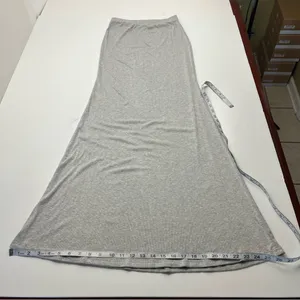 Riot Swim Lounge Ribbed Maxi Skirt Womens Size‎ Large Grey Gray Stretch Long thumbnail 8