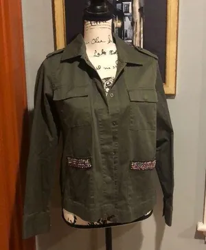 A New Day Beaded Pocket Military-Style Jacket (S) thumbnail 1