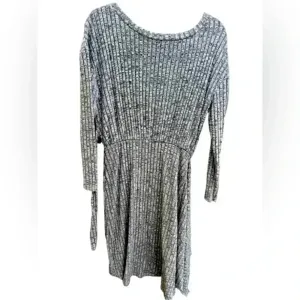 Grey Ribbed Dress officer, work,‎ synced waist, long sleeve E9 thumbnail 3