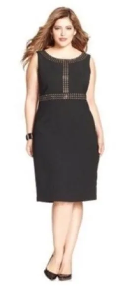 KASPER Sleeveless Gold Studded Sheath‎ Dress thumbnail 1