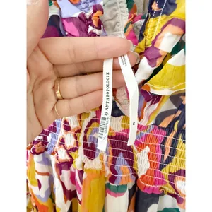 Anthropologie Odetta Ruffled V Neck Dress in Patterned Multi Print Medium thumbnail 8