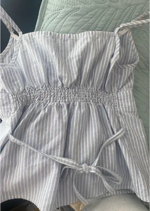 Brandy Melville Tank Top Blue White thumbnail 2
