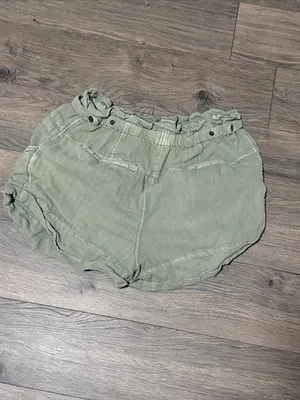 Free People Olive Green Paperbag Waist Athletic Shorts thumbnail 2