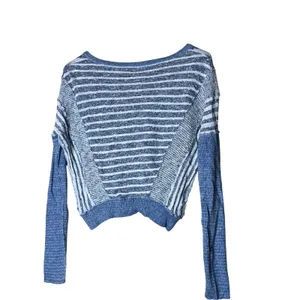Free People Striped Knit Button Front Cropped‎ Cardigan Sweater Women's Size 6 thumbnail 6
