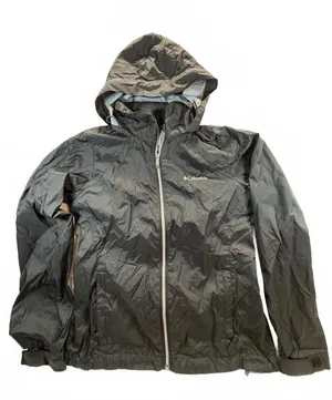 Columbia Women’s Black Hooded Rain Jacket Full Zip Lightweight Windbreaker thumbnail 1
