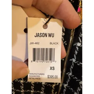 New! Jason Wu Luxe Black White Tweed Puffer Coat Old Money Jacket $395 MSRP thumbnail 9