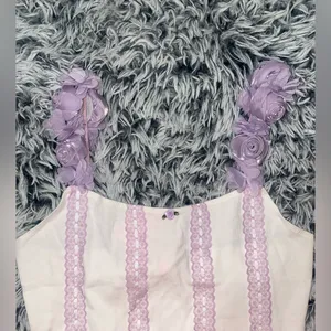 Sugar thrillz White and purple Floral top thumbnail 4