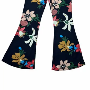Farm Rio x Anthropologie Floral Calla Flared Pants Womens XS thumbnail 4