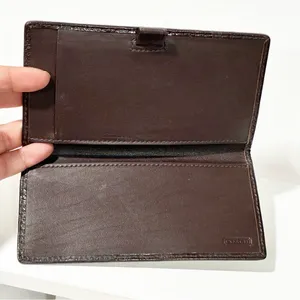 Coach Leather Checkbook Wallet in Signature Canvas Khaki‎ thumbnail 3