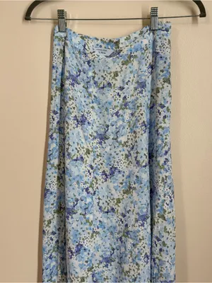 & Other Stories Light Blue Floral Midi Skirt Size 0 Cottage Coquette Flowers thumbnail 2