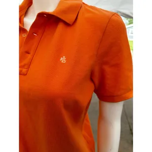 Vintage 90s Ralph Lauren Women’s Orange Polo Shirt Medium thumbnail 4