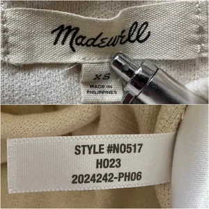 Madewell Top Striped Jacquard Funnelneck Long Sleeve Cream XS thumbnail 9