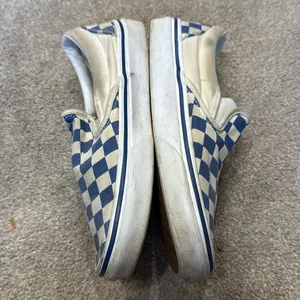 Vans Blue White Checkered Print Slip On Sneakers Size 6.5 thumbnail 4