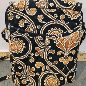 Vera Bradley Caffe Latte Mini Hipster Small Brown/Black Crossbody Bag Purse thumbnail 2