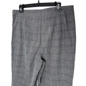 Loft High Rise Wide Leg Gray‎ Sailor Plaid Pants Womens 12 Academia Preppy Office NEW thumbnail 7