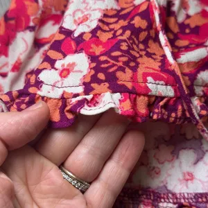 Free People Sweet‎ Memories blouse fruit punch combo boho floral ruffle size s thumbnail 6