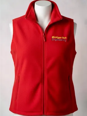 Michigan Tech Red Women's Fleece Vest - Sleeveless Zip Front thumbnail 1