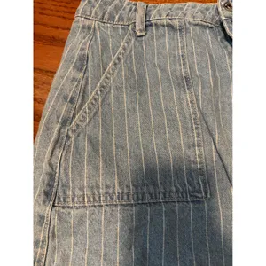 PacSun Denim Mini Skirt Women 27 Light Blue Pinstripe Carpenter Utility Skirt‎ thumbnail 5