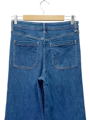 Maeve Anthropologie Jada Jeans Sz 28 Blue High Rise Wide Leg Trouser Flare Denim thumbnail 6