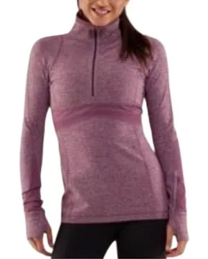 Lululemon Run Full‎ Tilt Half Zip Heathered Plum Long Sleeve Athletic Top Size 6 thumbnail 1
