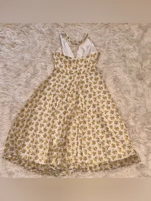 NEW HOUSE OF CB SOLADA Ivory Floral Print Georgette Halter Sz S plus cup thumbnail 8