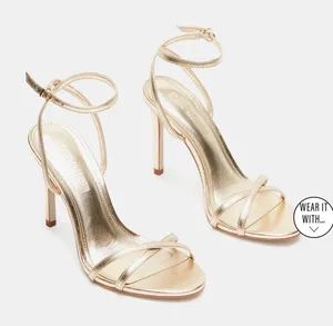 Steve Madden Heels Gold Strappy thumbnail 1