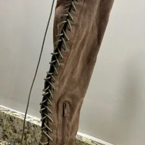 EGO Lace-Up Over-the-Knee Suede Boots in Brown size 4 great condition thumbnail 4