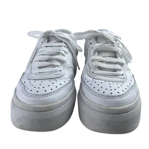 Nike Court Vision Alta Womens White Leather Platform Trainers Sneakes Shoes 8.5 thumbnail 3