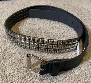 Women’s Black Belt with Silver Metal Detail Size M NWOT thumbnail 1