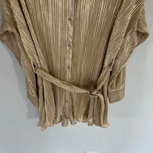 Le Lis Gold Pleated Mini Dress Size XS NWT thumbnail 4