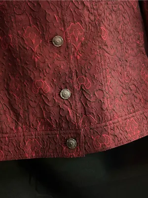 J. Jill Vintage Women's Textured Red Button-Front Blazer Jacket SM thumbnail 9